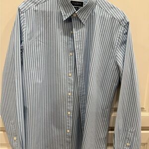 Club Room Men's Light Blue Pinstripe Dress Shirt
